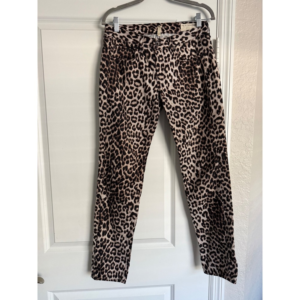 Rag & Bone JEAN Snow Leopard Print Boyfriend Jeans Size 26 W1591Q160LEO